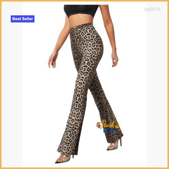 Soft High Waist Flare Leggings, Polyester Stretch, All Seasons Wear - Picture 4 of 7